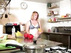 Horny housewife fucks her soaking wet pussy until she cums